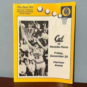 1985-86 University CAL Golden Bears Basketball Nevada Reno Program Ticket Stubs